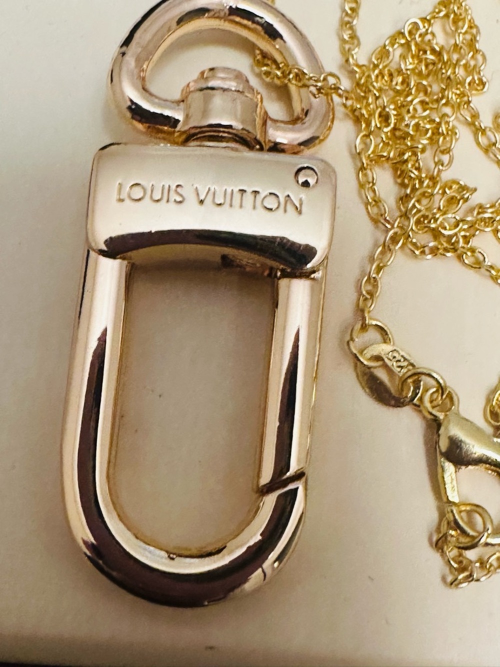 Louis Vuitton Gold and Rose Gold Padlock Charm Necklace